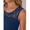 image:imageANRABESS Womens Summer Dresses Lace Crew Neck Sleeveless Sundress 2026 Mini Tank Dress Boho Beach Cover Ups with PocketsBlue