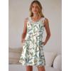 image:imageANRABESS Womens Summer Dresses Lace Crew Neck Sleeveless Sundress 2026 Mini Tank Dress Boho Beach Cover Ups with PocketsFloral Colorful
