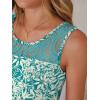 image:imageANRABESS Womens Summer Dresses Lace Crew Neck Sleeveless Sundress 2026 Mini Tank Dress Boho Beach Cover Ups with PocketsFloral Green