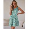 image:imageANRABESS Womens Summer Dresses Lace Crew Neck Sleeveless Sundress 2026 Mini Tank Dress Boho Beach Cover Ups with PocketsFloral Green