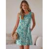 image:imageANRABESS Womens Summer Dresses Lace Crew Neck Sleeveless Sundress 2026 Mini Tank Dress Boho Beach Cover Ups with PocketsFloral Green