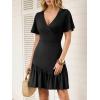 image:imageANRABESS Womens Summer Dresses Short Sleeve Wrap V Neck ALine Floral Mini Dress Spring Causal Boho Beach Vacation SundressBlack