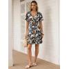 image:imageANRABESS Womens Summer Dresses Short Sleeve Wrap V Neck ALine Floral Mini Dress Spring Causal Boho Beach Vacation SundressBlack Floral Cluster
