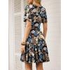 image:imageANRABESS Womens Summer Dresses Short Sleeve Wrap V Neck ALine Floral Mini Dress Spring Causal Boho Beach Vacation SundressBlack Floral Cluster