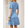 image:imageANRABESS Womens Summer Dresses Short Sleeve Wrap V Neck ALine Floral Mini Dress Spring Causal Boho Beach Vacation SundressBlue White Floral