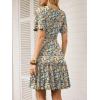 image:imageANRABESS Womens Summer Dresses Short Sleeve Wrap V Neck ALine Floral Mini Dress Spring Causal Boho Beach Vacation SundressFloral Orange Yellow