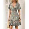 image:imageANRABESS Womens Summer Dresses Short Sleeve Wrap V Neck ALine Floral Mini Dress Spring Causal Boho Beach Vacation SundressFloral Orange Yellow