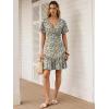 image:imageANRABESS Womens Summer Dresses Short Sleeve Wrap V Neck ALine Floral Mini Dress Spring Causal Boho Beach Vacation SundressFloral Orange Yellow