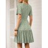 image:imageANRABESS Womens Summer Dresses Short Sleeve Wrap V Neck ALine Floral Mini Dress Spring Causal Boho Beach Vacation SundressGreen White Dot