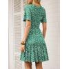 image:imageANRABESS Womens Summer Dresses Short Sleeve Wrap V Neck ALine Floral Mini Dress Spring Causal Boho Beach Vacation SundressGreen White Floral