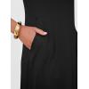 image:imageANRABESS Womens Summer Midi Dress Short Sleeve Button Up Crewneck Casual 2026 Beach Vacation Loose Dresses with PocketsBlack