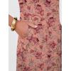 image:imageANRABESS Womens Summer Midi Dress Short Sleeve Button Up Crewneck Casual 2026 Beach Vacation Loose Dresses with PocketsFloral Red Rose