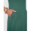 image:imageANRABESS Womens Summer Midi Dress Short Sleeve Button Up Crewneck Casual 2026 Beach Vacation Loose Dresses with PocketsGreen