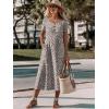 image:imageANRABESS Womens Summer Midi Dress Short Sleeve Button Up Crewneck Casual 2026 Beach Vacation Loose Dresses with PocketsKhaki Polka Dot
