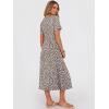 image:imageANRABESS Womens Summer Midi Dress Short Sleeve Button Up Crewneck Casual 2026 Beach Vacation Loose Dresses with PocketsKhaki Polka Dot