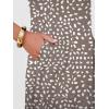 image:imageANRABESS Womens Summer Midi Dress Short Sleeve Button Up Crewneck Casual 2026 Beach Vacation Loose Dresses with PocketsKhaki Polka Dot