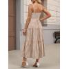 image:imageANRABESS Womens Summer Midi Dresses Casual Striped Plaid Sleeveless Flowy Maxi Dress 2026 Beach Vacation SundressBrown White Plaid