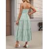image:imageANRABESS Womens Summer Midi Dresses Casual Striped Plaid Sleeveless Flowy Maxi Dress 2026 Beach Vacation SundressGreen White Plaid
