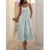 image:imageANRABESS Womens Summer Midi Dresses Casual Striped Plaid Sleeveless Flowy Maxi Dress 2026 Beach Vacation SundressGreen White Stripe