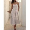 image:imageANRABESS Womens Summer Midi Dresses Casual Striped Plaid Sleeveless Flowy Maxi Dress 2026 Beach Vacation SundressLight Brown White Stripe