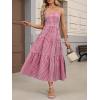image:imageANRABESS Womens Summer Midi Dresses Casual Striped Plaid Sleeveless Flowy Maxi Dress 2026 Beach Vacation SundressRed White Plaid