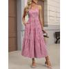 image:imageANRABESS Womens Summer Midi Dresses Casual Striped Plaid Sleeveless Flowy Maxi Dress 2026 Beach Vacation SundressRed White Plaid