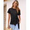 image:imageANRABESS Womens Tops Summer Short Sleeve Crewneck Tie Waist Shirts Dressy Casual Blouse Tee 2026 Business Work Trendy ClothesBlack