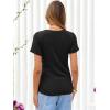 image:imageANRABESS Womens Tops Summer Short Sleeve Crewneck Tie Waist Shirts Dressy Casual Blouse Tee 2026 Business Work Trendy ClothesBlack