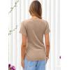 image:imageANRABESS Womens Tops Summer Short Sleeve Crewneck Tie Waist Shirts Dressy Casual Blouse Tee 2026 Business Work Trendy ClothesLight Tan