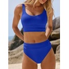 image:imageANRABESS Bikini Sets for Women Summer 2026 High Waisted 2 Piece Bathing Suit Tummy Control Swimsuit Color Block SwimwearRoyal Blue