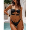 image:imageANRABESS Bikini Sets for Women Summer Sexy Double Loop Cheeky Thong Bathing Suits Beach Vacation SwimwearBlack