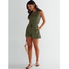 image:imageANRABESS Romper for Women Short Jumpsuit Summer Casual Dressy Sleeveless Outfits Beach Vacation 2026 Trendy One Piece ClothesArmy Green