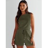 image:imageANRABESS Romper for Women Short Jumpsuit Summer Casual Dressy Sleeveless Outfits Beach Vacation 2026 Trendy One Piece ClothesArmy Green