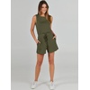 image:imageANRABESS Romper for Women Short Jumpsuit Summer Casual Dressy Sleeveless Outfits Beach Vacation 2026 Trendy One Piece ClothesArmy Green