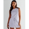 image:imageANRABESS Romper for Women Short Jumpsuit Summer Casual Dressy Sleeveless Outfits Beach Vacation 2026 Trendy One Piece ClothesBlue
