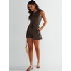 image:imageANRABESS Romper for Women Short Jumpsuit Summer Casual Dressy Sleeveless Outfits Beach Vacation 2026 Trendy One Piece ClothesDeep Brown