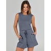 image:imageANRABESS Romper for Women Short Jumpsuit Summer Casual Dressy Sleeveless Outfits Beach Vacation 2026 Trendy One Piece ClothesDeep Gray