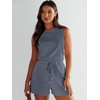 image:imageANRABESS Romper for Women Short Jumpsuit Summer Casual Dressy Sleeveless Outfits Beach Vacation 2026 Trendy One Piece ClothesDeep Gray