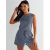 image:imageANRABESS Romper for Women Short Jumpsuit Summer Casual Dressy Sleeveless Outfits Beach Vacation 2026 Trendy One Piece ClothesDeep Gray