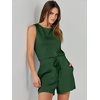 image:imageANRABESS Romper for Women Short Jumpsuit Summer Casual Dressy Sleeveless Outfits Beach Vacation 2026 Trendy One Piece ClothesDeep Green