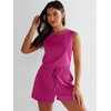 image:imageANRABESS Romper for Women Short Jumpsuit Summer Casual Dressy Sleeveless Outfits Beach Vacation 2026 Trendy One Piece ClothesHot Pink