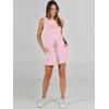 image:imageANRABESS Romper for Women Short Jumpsuit Summer Casual Dressy Sleeveless Outfits Beach Vacation 2026 Trendy One Piece ClothesPink