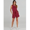 image:imageANRABESS Romper for Women Short Jumpsuit Summer Casual Dressy Sleeveless Outfits Beach Vacation 2026 Trendy One Piece ClothesRed