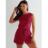 image:imageANRABESS Romper for Women Short Jumpsuit Summer Casual Dressy Sleeveless Outfits Beach Vacation 2026 Trendy One Piece ClothesRed