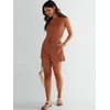 image:imageANRABESS Romper for Women Short Jumpsuit Summer Casual Dressy Sleeveless Outfits Beach Vacation 2026 Trendy One Piece ClothesRust