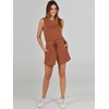 image:imageANRABESS Romper for Women Short Jumpsuit Summer Casual Dressy Sleeveless Outfits Beach Vacation 2026 Trendy One Piece ClothesRust