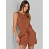 image:imageANRABESS Romper for Women Short Jumpsuit Summer Casual Dressy Sleeveless Outfits Beach Vacation 2026 Trendy One Piece ClothesRust