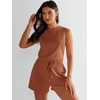 image:imageANRABESS Romper for Women Short Jumpsuit Summer Casual Dressy Sleeveless Outfits Beach Vacation 2026 Trendy One Piece ClothesRust