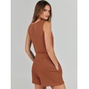 image:imageANRABESS Romper for Women Short Jumpsuit Summer Casual Dressy Sleeveless Outfits Beach Vacation 2026 Trendy One Piece ClothesRust