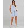 image:imageANRABESS Romper for Women Short Jumpsuit Summer Casual Dressy Sleeveless Outfits Beach Vacation 2026 Trendy One Piece ClothesSky Blue